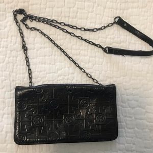 Tory Burch black crossbody wallet purse